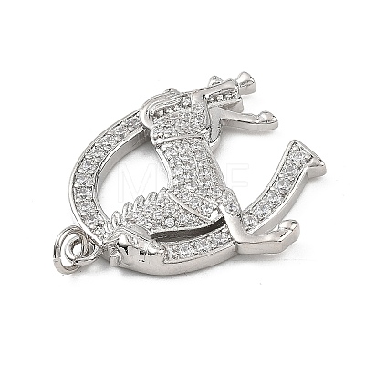 Brass Micro Pave Clear Cubic Zirconia Pendants KK-B177-05E-P-1