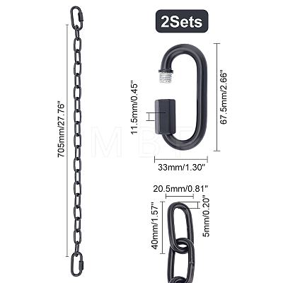 2Pcs 304 Stainless Steel Paperclip Chains CHS-WH0003-01EB-1