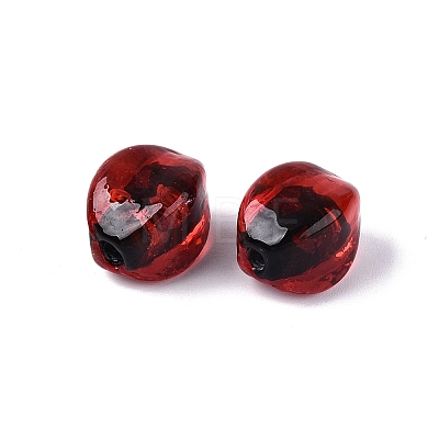 Handmade Silver Foil Glass Beads FOIL-N034-01G-1