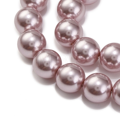 Baking Painted Pearlized Glass Pearl Round Bead Strands PEAR-H019-02D-03-1