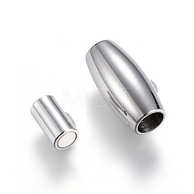 Tarnish Resistant 304 Stainless Steel Magnetic Clasps with Glue-in Ends STAS-D159-42-1