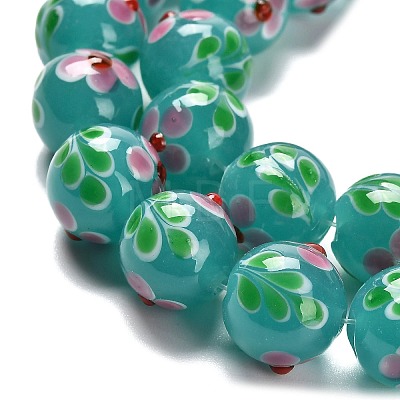 Handmade Lampwork Bumpy Beads Strands LAMP-A005-01F-1