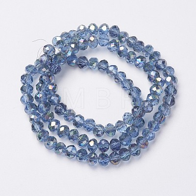 Electroplate Transparent Glass Beads Strands LS-EGLA-A034-T8mm-S09-1
