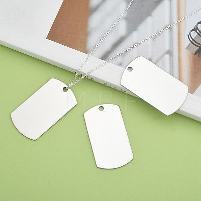 201 Stainless Steel Rectangle Stamping Blank Tag Pendants X-STAS-S031-03-1