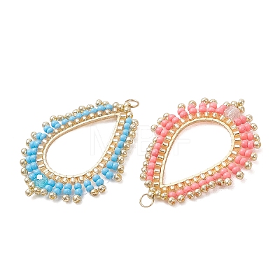 Glass Seed Beaded Pendnats PALLOY-MZ01361-1