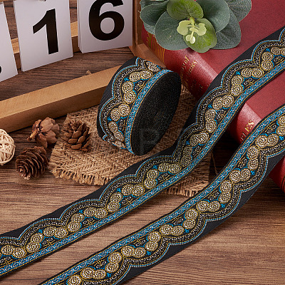 Ethnic Style Embroidery Polyester Ribbons SK-TAC0001-02-1