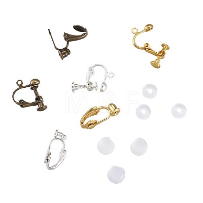 Kissitty Brass Screw Earring Converter and Clip on Earring Converter KK-KS0001-04-1