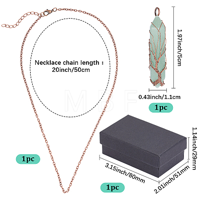 1Pc Natural Green Aventurine Bullet Macrame Pouch Pendant Alloy Chain Necklaces NJEW-PA0001-01A-1