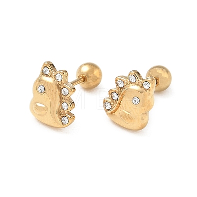 304 Stainless Steel Crystal Rhinestone Animal Cartilage Earrings SA-CBA1F7E-01G-01-1