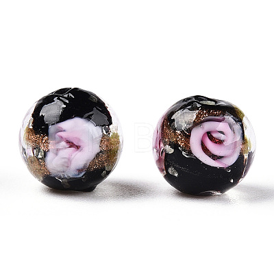 Luminous Handmade Gold Sand Lampwork Beads LAMP-T021-03I-1