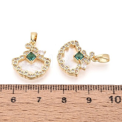Natural White Shell Pendants KK-N287-24G-1