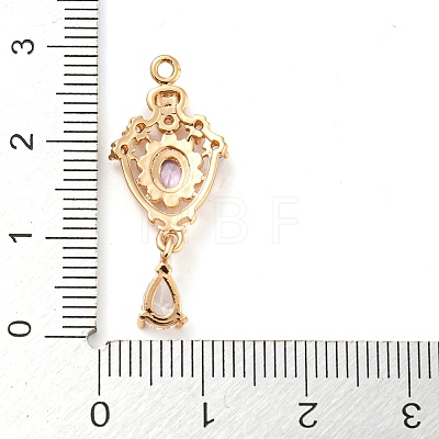 Golden Brass Micro Pave Cubic Zirconia Pendants KK-K350-02G-02-1