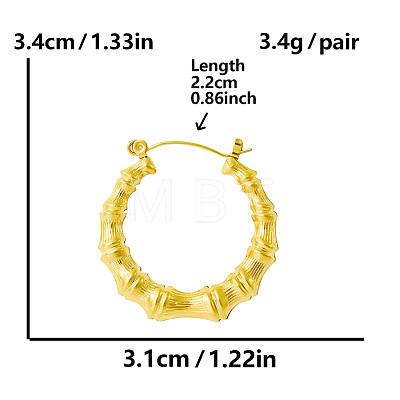 304 Stainless Steel Stylish Irregular U-shaped Hoop Earrings with PVD Vacuum Plating MX2967-2-1