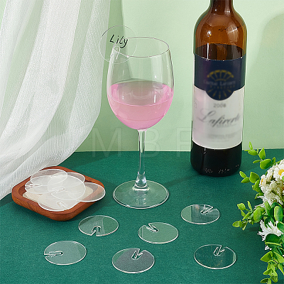 30Pcs Acrylic Blank Wine Glass Charms AJEW-FG0003-45B-1
