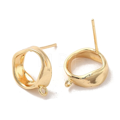 Golden Brass Stud Earring Findings KK-P253-01B-G-1