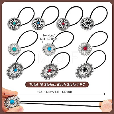 10Pcs Elastic Cord Hair Ties OHAR-PH00012-1