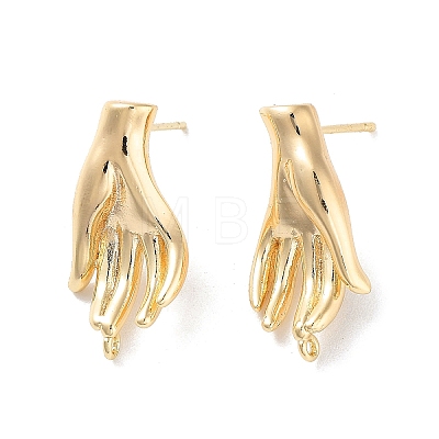 Brass Stud Earring Findings KK-E107-10G-1