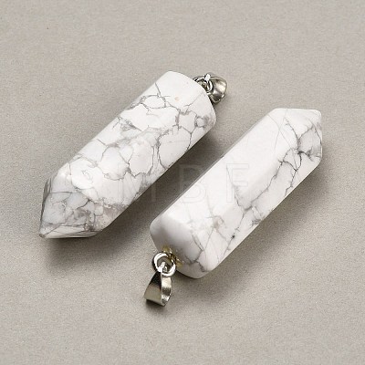 Natural Howlite Pendants GG-CBAA0EE-02P-20-1