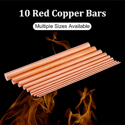 10Pcs 10 Style Pure Copper Sticks Rods FIND-BC0002-35-1
