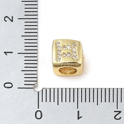 Brass Micro Pave Clear Cubic Zirconia European Beads LS-KK-K368-01G-03-1
