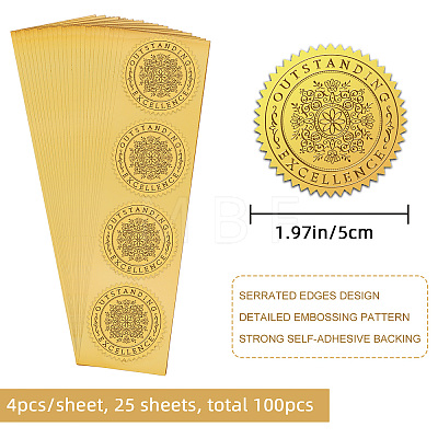 Self Adhesive Gold Foil Embossed Stickers DIY-WH0211-391-1