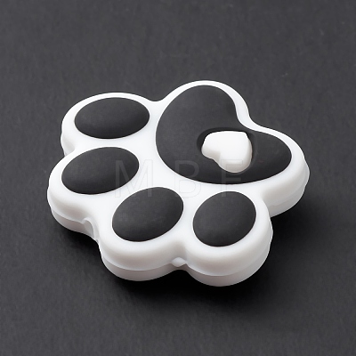 Dog Paw Print Food Grade Eco-Friendly Silicone Beads SIL-K002-01B-1