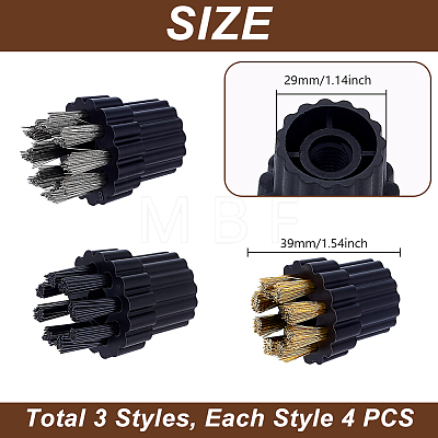 12Pcs 3 Styles Plastic Steam Mop Cleaning Brush Head FIND-GA0008-83-1