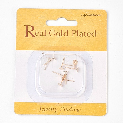 Brass Stud Earring Findings X-KK-T020-136G-1