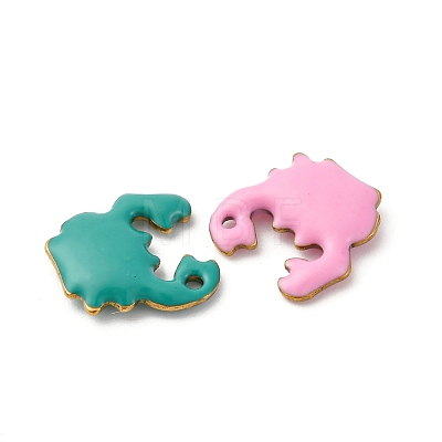 304 Stainless Steel Enamel Charms X-STAS-Q363-14E-G-1