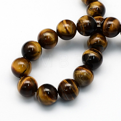 Natural Tiger Eye Round Beads Strands G-S177-10mm-1