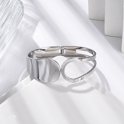 304 Stainless Steel Hinged Bangles for Women STAS-Z114-09P-1