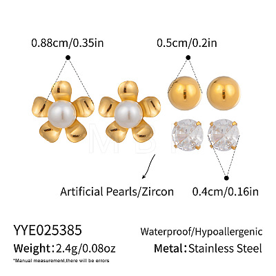 3 Pairs 304 Stainless Steel Earring Sets VB5348-9-1