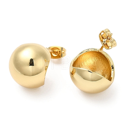 Rack Plating Brass Round Ball Stud Earrings X-EJEW-D064-05G-1