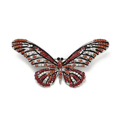Butterfly Rhinestone Brooch Pin JEWB-A034-04P-02-1
