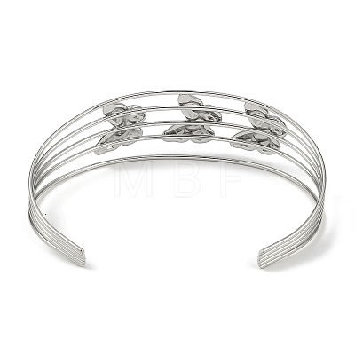 Non-Tarnish 304 Stainless Steel Hollow Open Cuff Bangles BJEW-Q348-03P-10-1