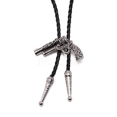 Gun Shape Laria Necklace for Men Women NJEW-WH0011-10AS-1