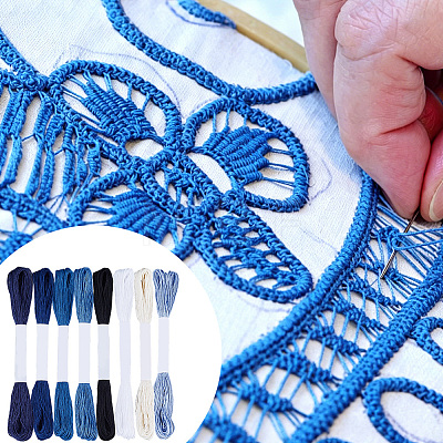 8 Skeins 8 Colors Cotton Embroidery Threads OCOR-CY0004-72-1