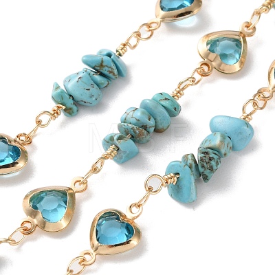 Handmade Brass Glass Square Link Chains CHC-F019-11G-04-1