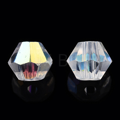 Electroplate Transparent Glass Beads GLAA-YWC0001-02A-1