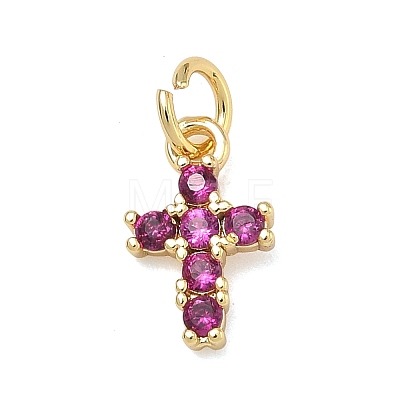 Brass Micro Pave Cubic Zirconia Pendants KK-A293-20G-01-1
