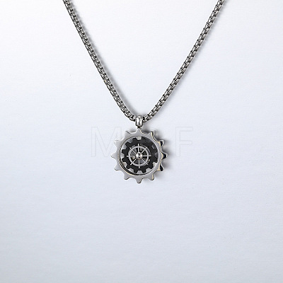 304 Stainless Steel Pendant Necklaces for Men WGABBDF-01-1