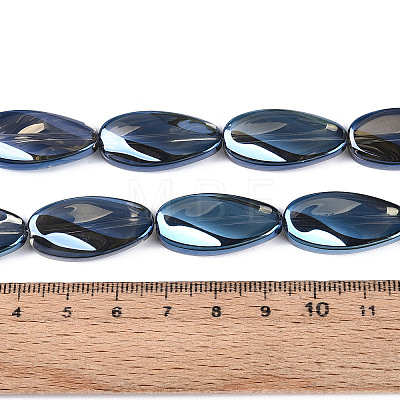 Electroplate Transparent Glass Beads Strands EGLA-N055-02G-1