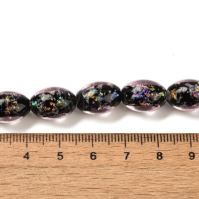 Handmade Dichroic Foil Glass Beads Strands DICH-U001-12E-1