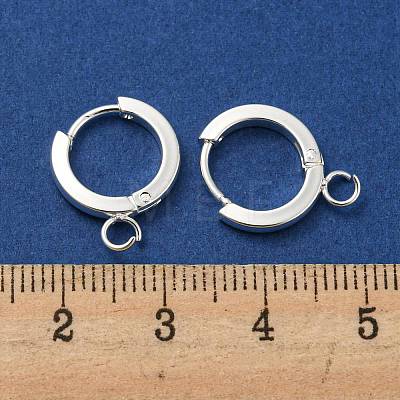 201 Stainless Steel Huggie Hoop Earrings Findings STAS-A167-01F-S-1