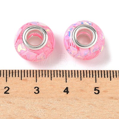 Transparent Resin Rondelle European Beads RESI-S023-23-1