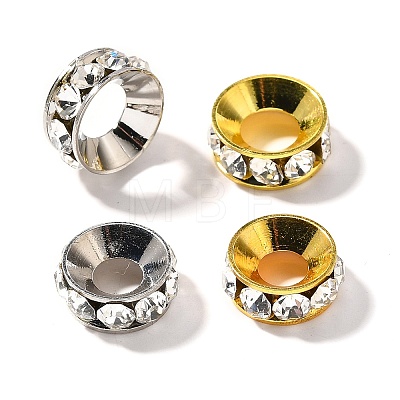 Brass Rhinestone Spacer Beads KK-M313-44E-1