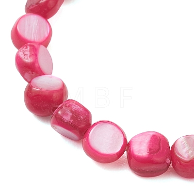 Dyed Natural Freshwater Shell Beads Stretch Bracelets BJEW-JB13397-1