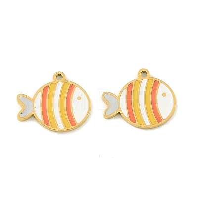 304 Stainless Steel Enamel Charms STAS-H251-01C-G-1