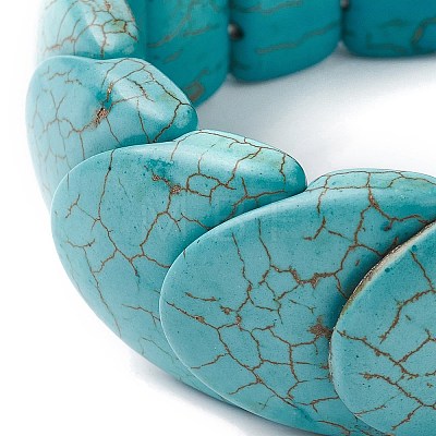 Synthetic Turquoise Beaded Stretch Bracelets BJEW-P299-08A-1