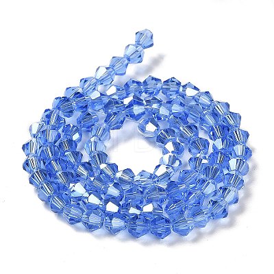 Transparent Electroplate Glass Beads Strands EGLA-A039-T6mm-B07-1